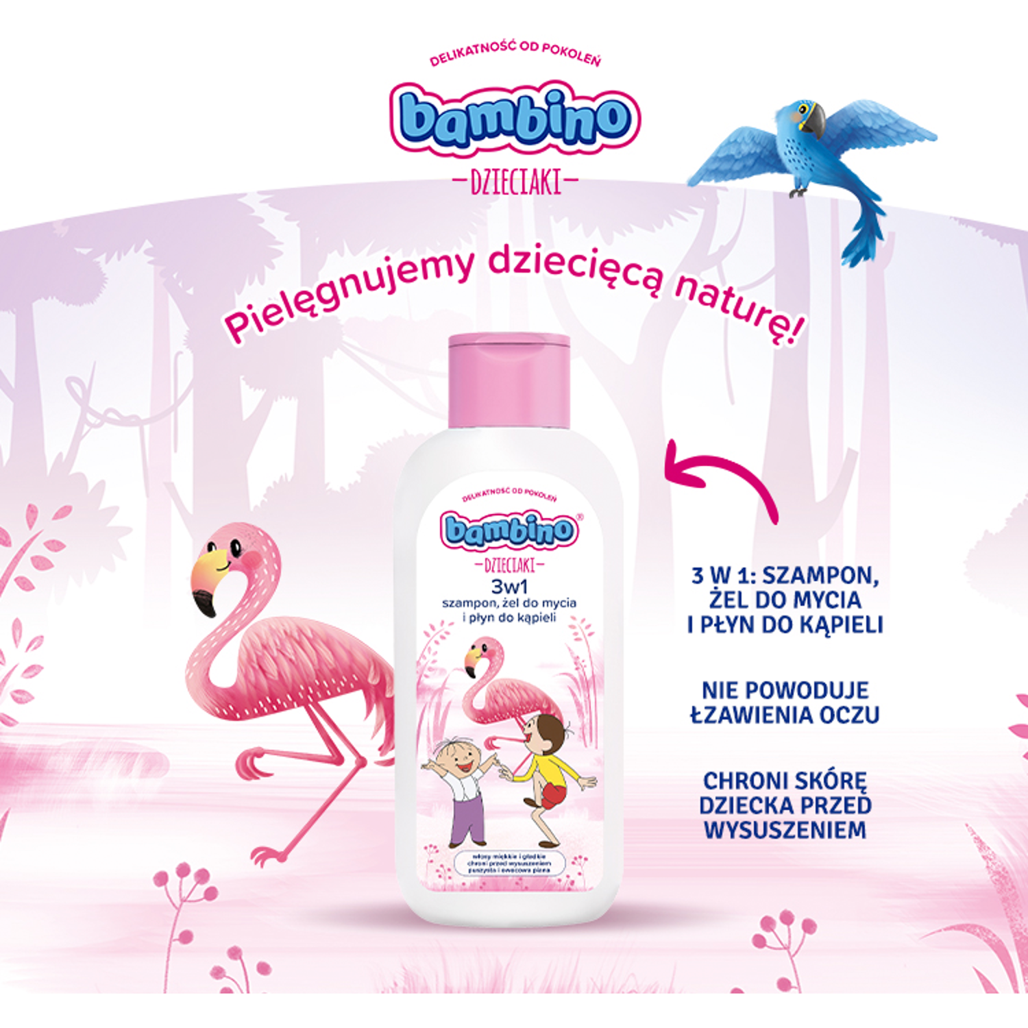 Bambino 2 viename kūno ir plaukų prausimosi gelis, 400 ml