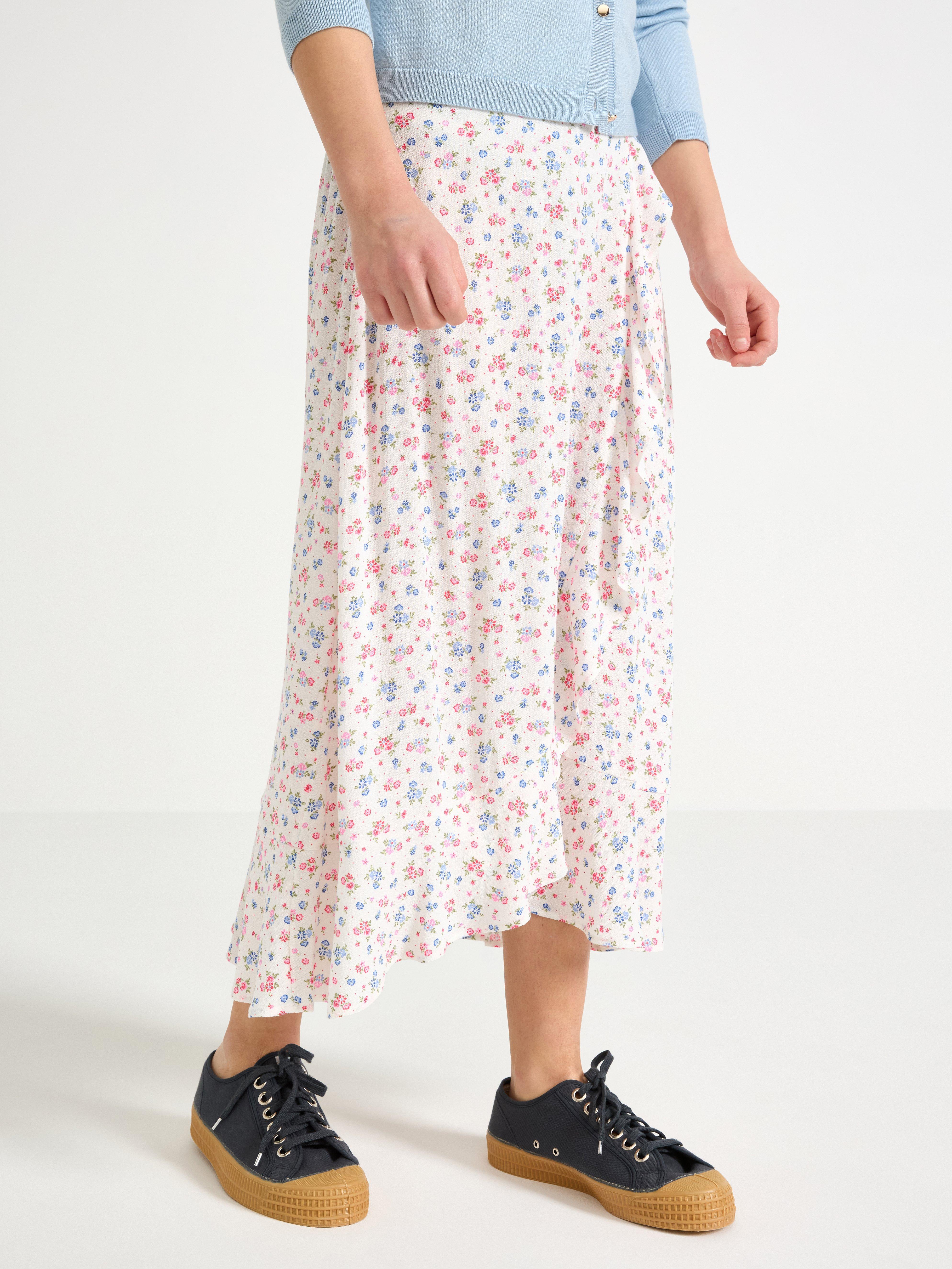 Saia com babados Off White
