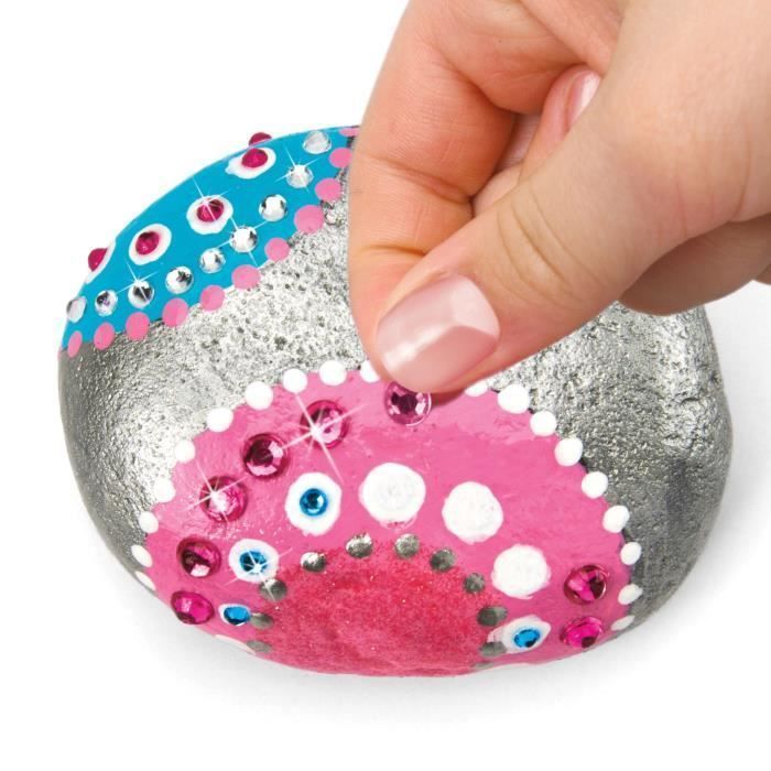 LEXIBOOK CRAZART - Kit de arte para crear piedras con efecto metálico - A partir de 6 años
