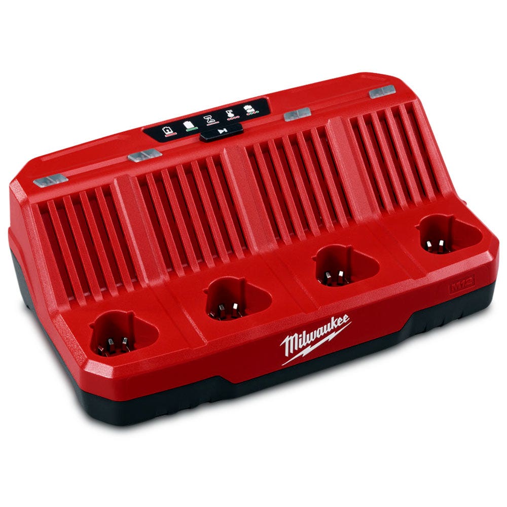 Carregador de bateria sequencial de 4 compartimentos Milwaukee 12V M12C4
