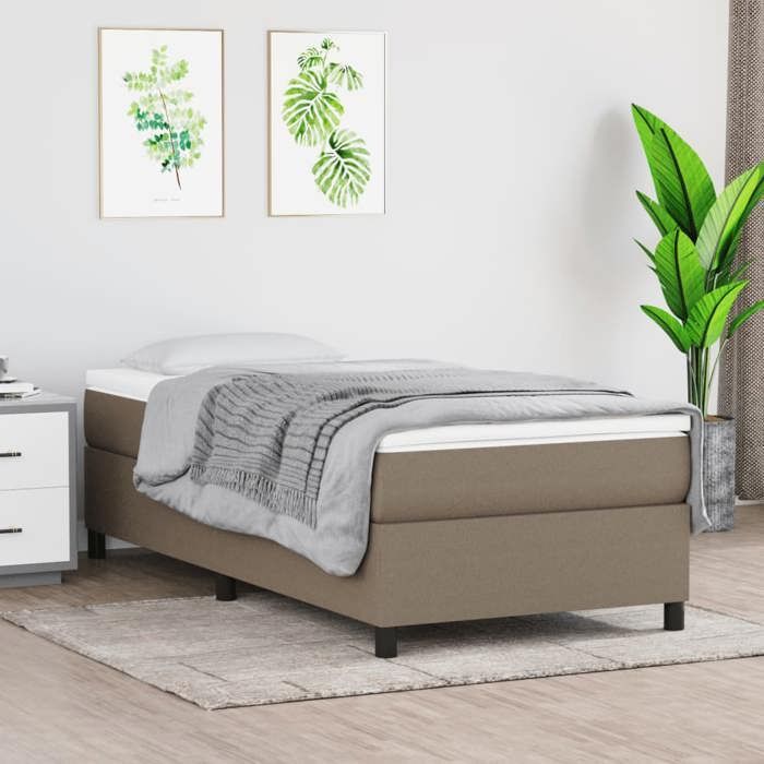 Estructura de cama con colchón - Maison Exclusive - Color topo - 90x200 cm - Máxima relajación