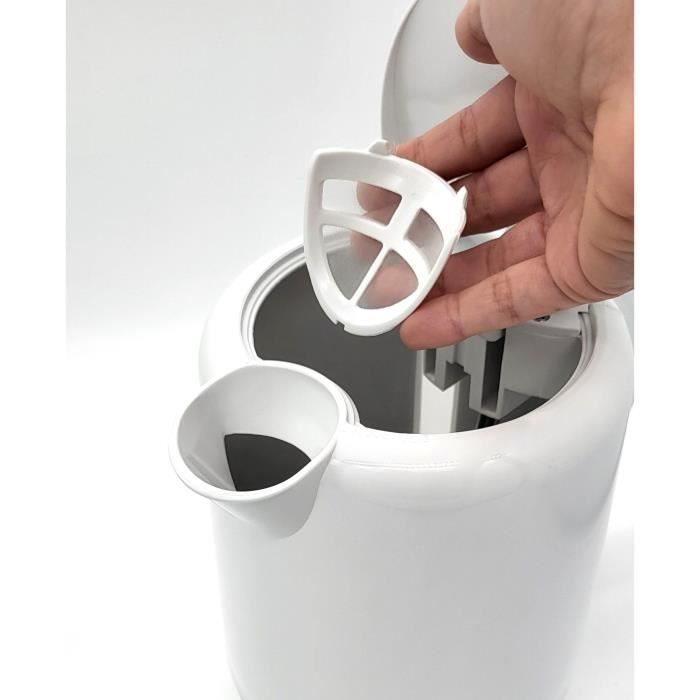 Bouilloire électrique - TERRAILLON – 15351 DIAMANT Blanc – 1.5L - 2200W - Base pivotante 360° - Base reliefée effet diamant