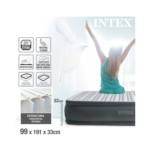 Matelas gonflable Intex gris 191 x 99 x 131 cm