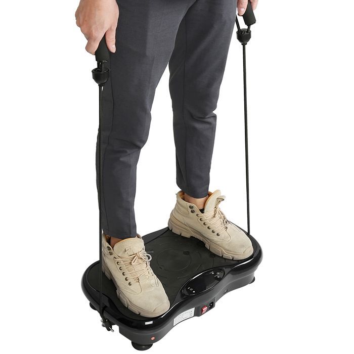 Fitness Plateforme Vibrante Oscillante - Écran LCD - Télécommande - Haut-parleurs Bluetooth - 53x35x12 cm - Noir