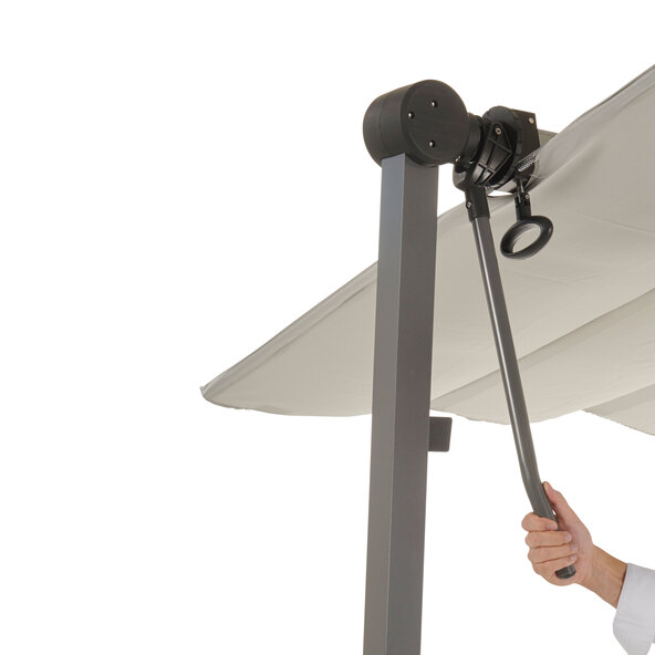 Waved sun canopy, light grey