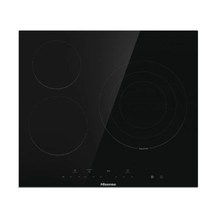 Piano cottura in vetroceramica Hisense da 60 cm a 3 fuochi, 5700 W, nero - E6332BSCE