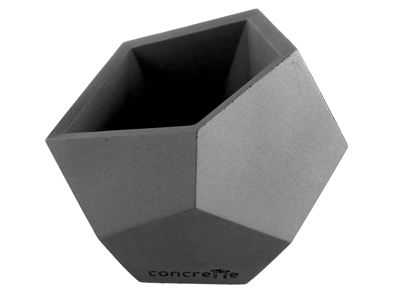 Doniczka geometryczna betonowa 15 cm szara