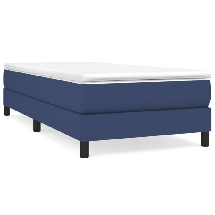 Base de cama - AKOZON - 90x200 cm - Tejido 100% poliéster - Azul - Individual