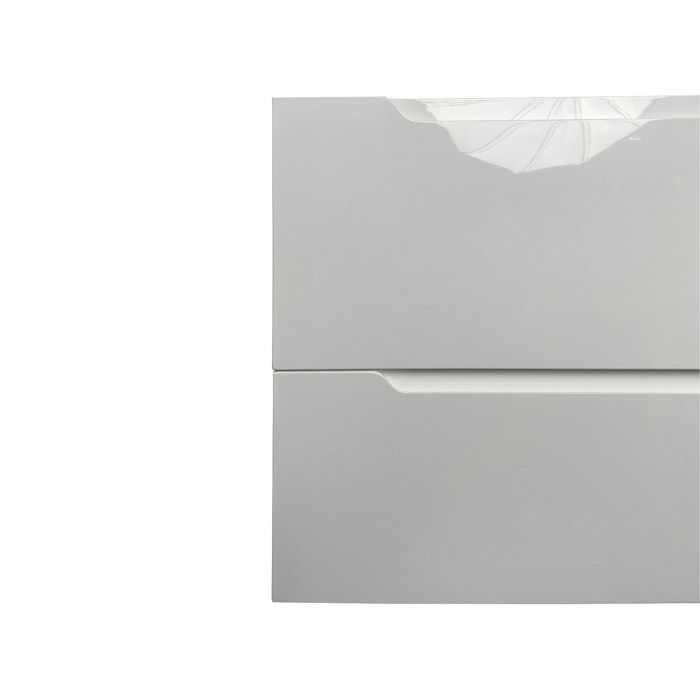 Wall-hung single sink vanity unit with column - White - 80 cm - STEFANIE