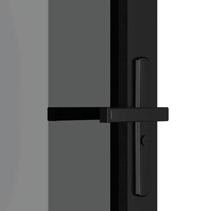 Porte intérieure-Portes d'entrée 93x201,5 cm Noir Verre ESG et aluminium 242522