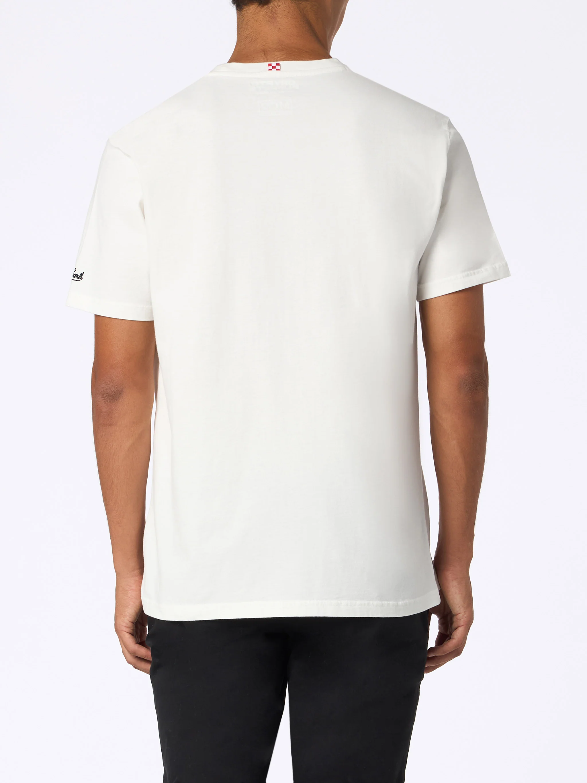 Arnott's T-shirt van zwaar katoen voor heren met Crypto St Watch-print