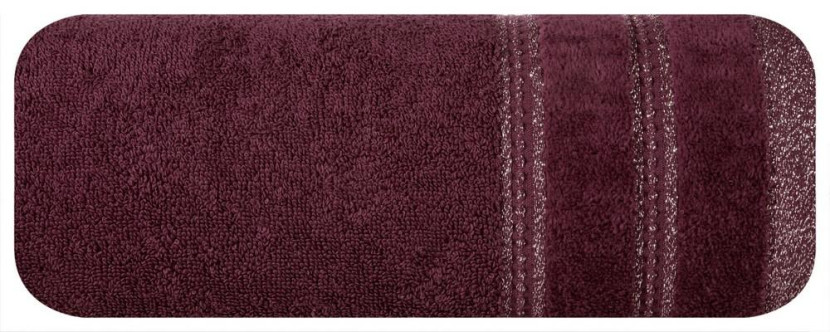 Ręcznik Glory 70x140 bordowy z bordiurą i błyszczącą nicią 500gm2