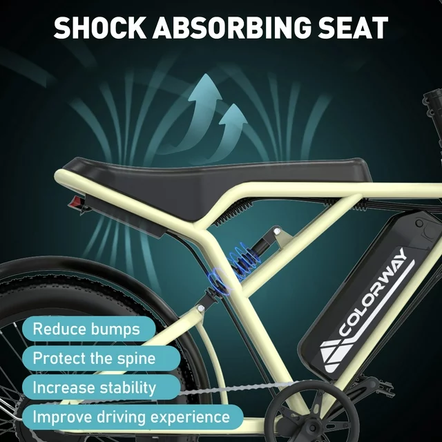 COLORWAY 750W Elektrofahrrad für Erwachsene, 20x4.0 Fatbike-Reifen, Offroad-E-Bike, 36V/12Ah Akku, ideal für Schnee, Strand und Mountainbikes im Freien.