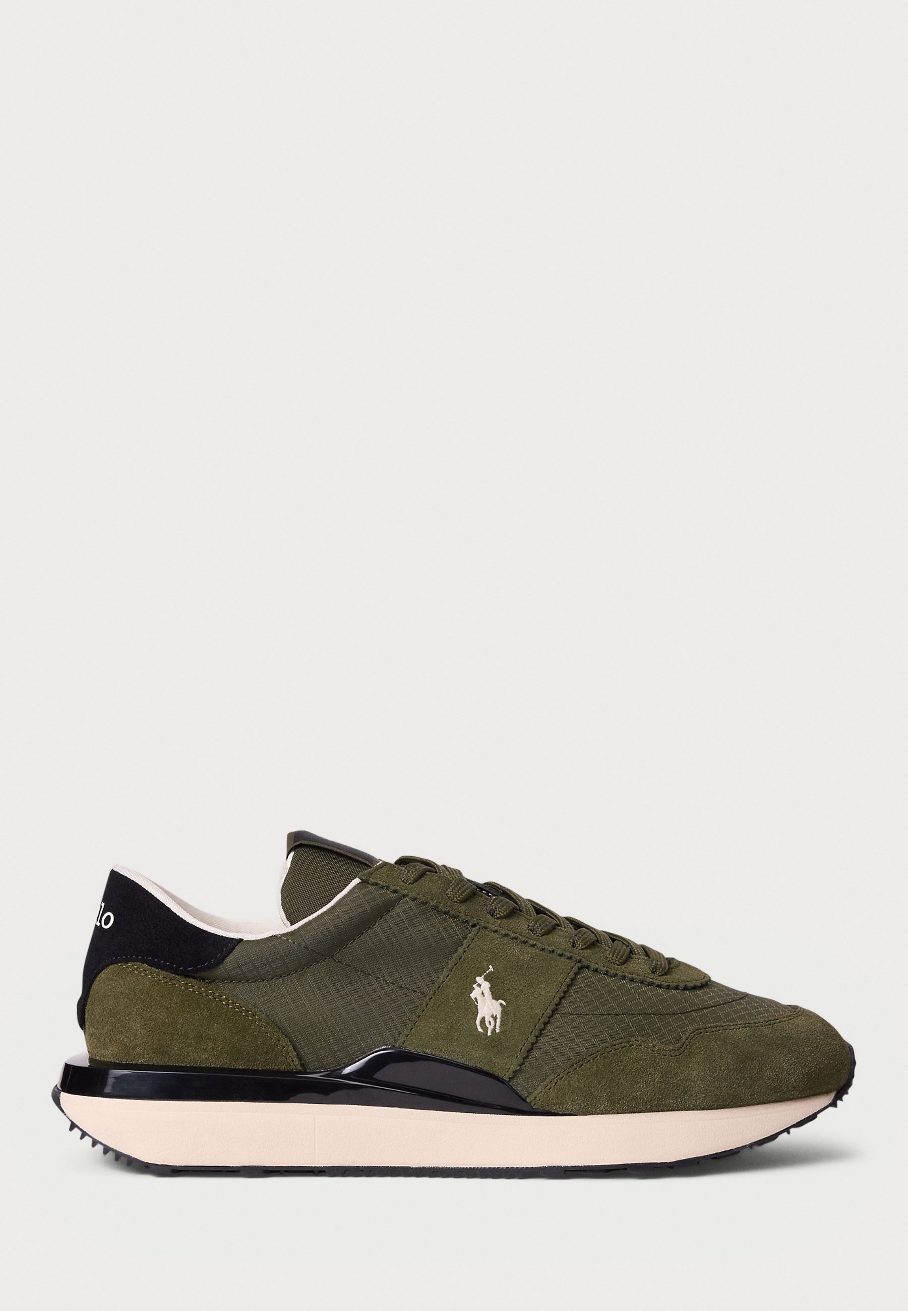 Polo Ralph Lauren TRAIN 89 SNEAKERS UNISEX IN CAMOSCIO E OXFORD - Sneakers - verde oliva tonale