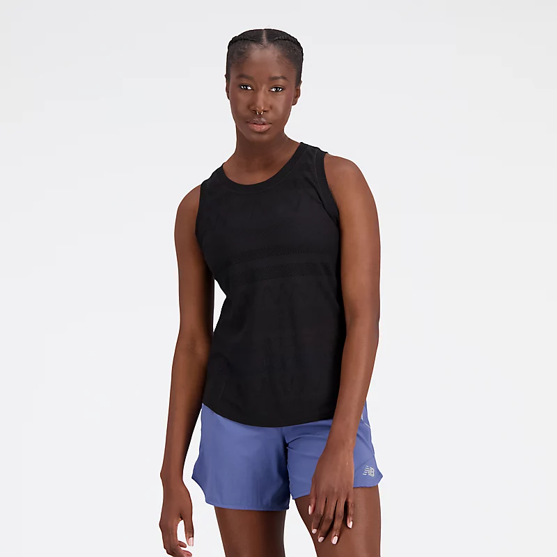 Q Speed Damen-Jacquard-Top – SCHWARZ