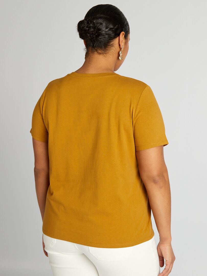 T-shirt met V-hals - ROOD