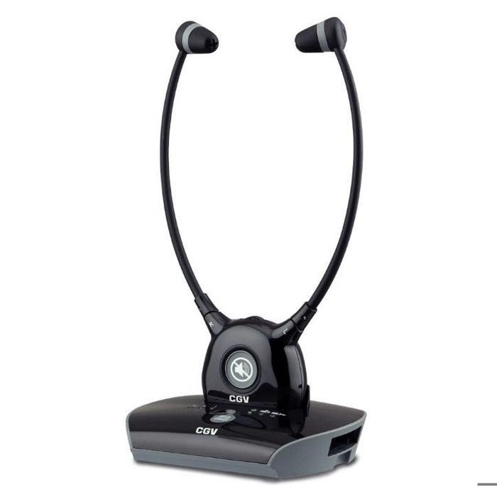 Wireless TV Headphones - CGV - HEL DOLFIN PREMIUM - Stethoscope - 2.4 GHz - Black