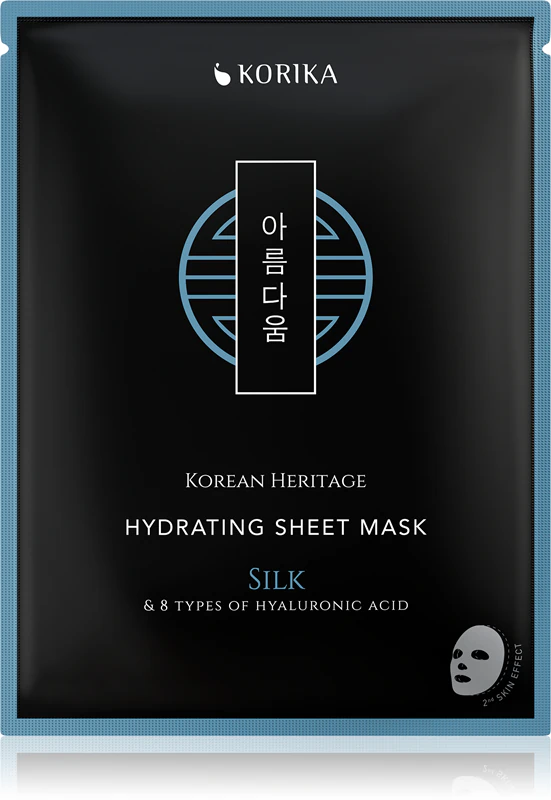 KORIKA Korean Heritage Silk & 8 erilaista hyaluronihappoa kosteuttavaa arkkinaamiota