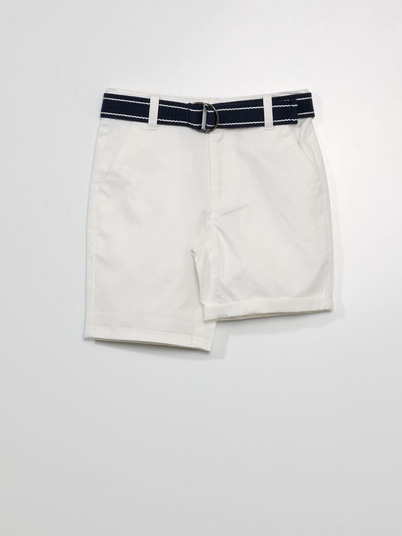 Pantalones cortos chinos tipo bermuda - BLANCOS