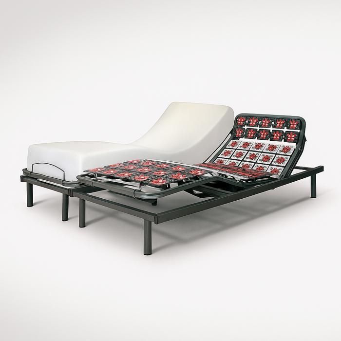 Base letto elettrica relax + materasso 2x80x200 di Sampur | Memory foam - Motore elettrico OKIN - Base a doghe