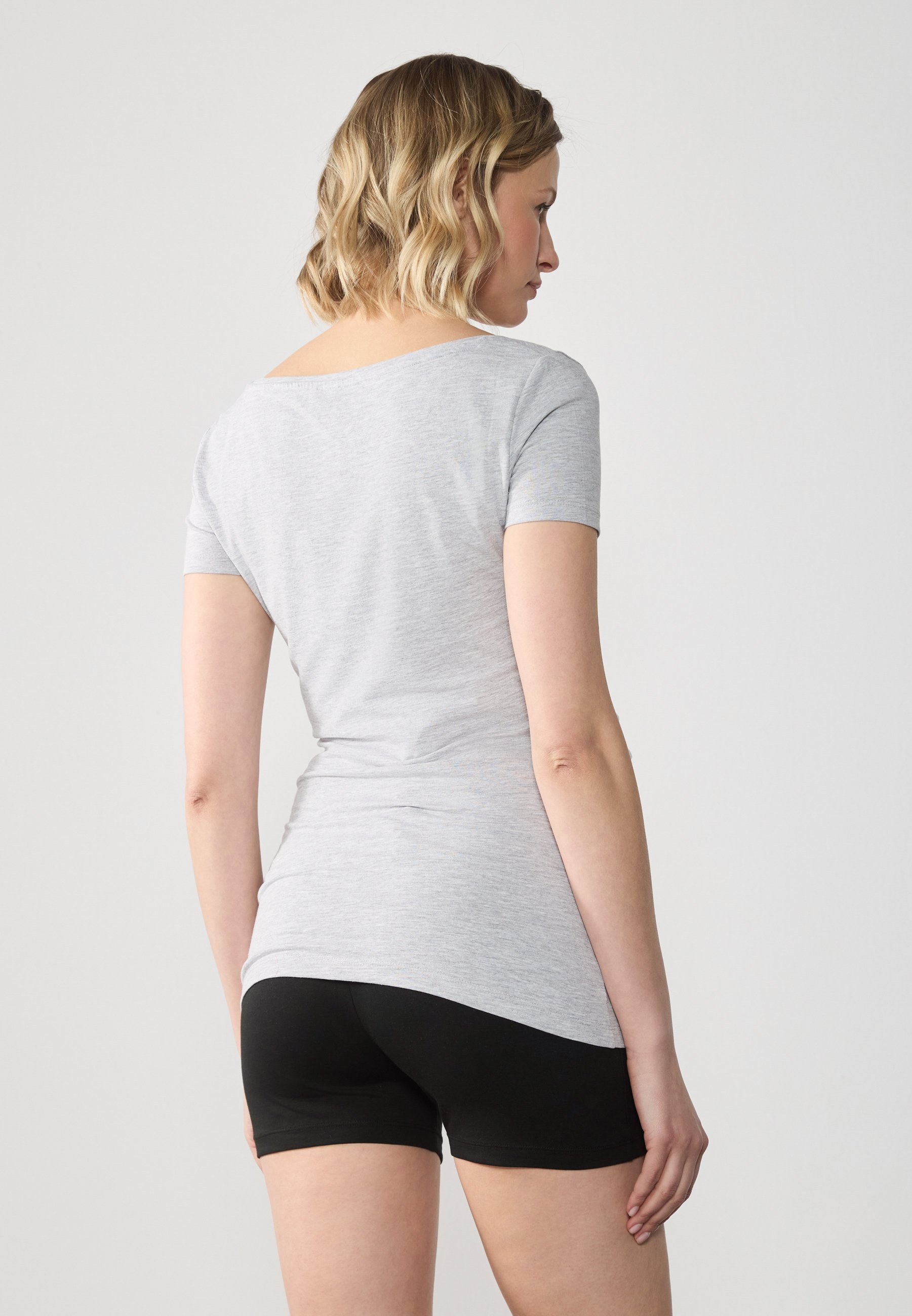 Anna Field MAMA 2-PACK - Basic T-shirt - lichtgrijs gemêleerd/rozebloesem