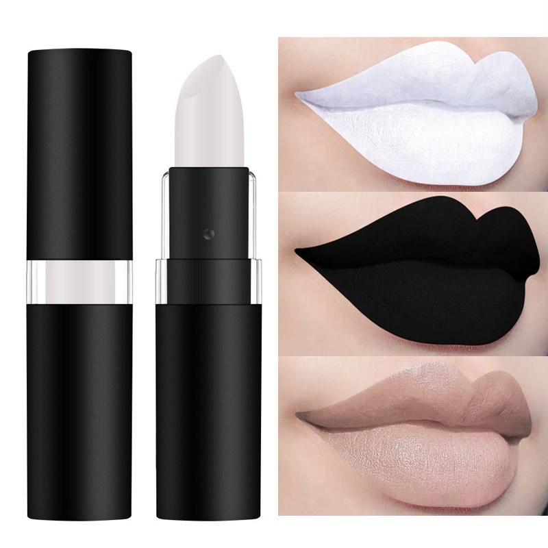 Rouge à lèvres mat velours, 12 couleurs, waterproof, longue tenue, brillant à lèvres teinté, noir, blanc, nude, rose, maquillage, cosmétiques