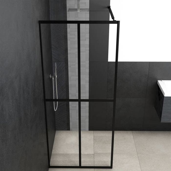 vidaXL Mampara de ducha a ras de suelo, cabina de ducha, pantalla de ducha, baño, hogar, interior, vidrio templado 145679