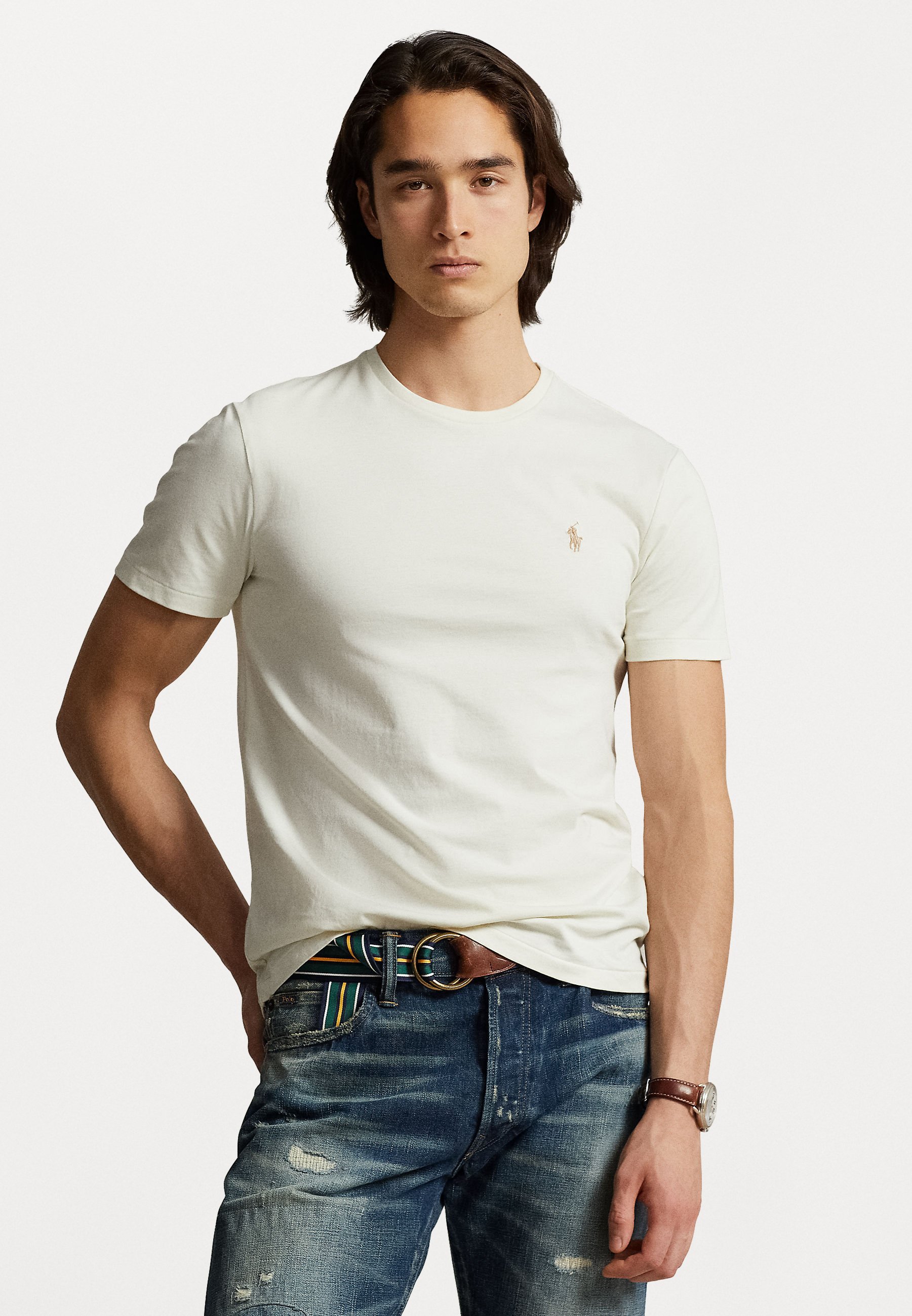 PULLO SLIM FIT JERSEY CREWNECK T-SHIRT - T-paita - light greenPolo Ralph Lauren