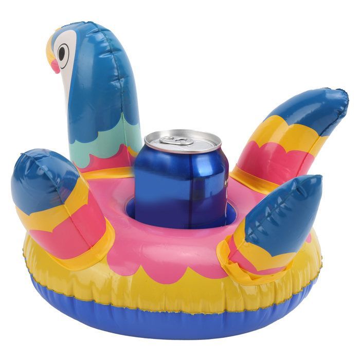 Set of 10 cute bird-shaped inflatable portable cup holders for pool, floating decoration