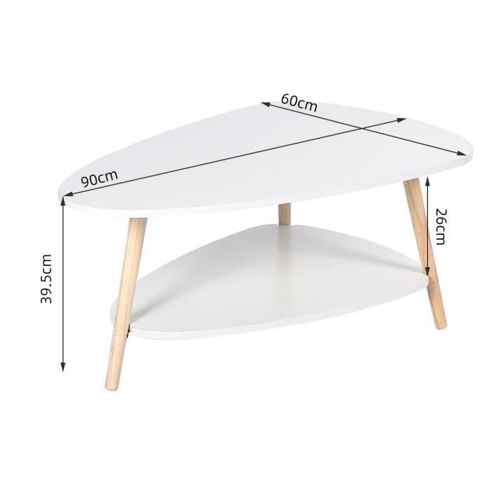 Salontafel met eigentijds design - XJING - Zwart-wit - Rechthoekig - 90x60x40cm