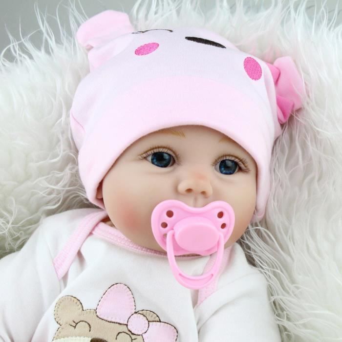 Poupée Reborn - LXY - 55cm - Cheveux en mohair - Peau réaliste - Vêtements inclus