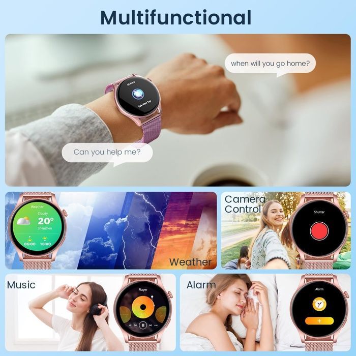 Smartwatch feminino, tela AMOLED de 1,43