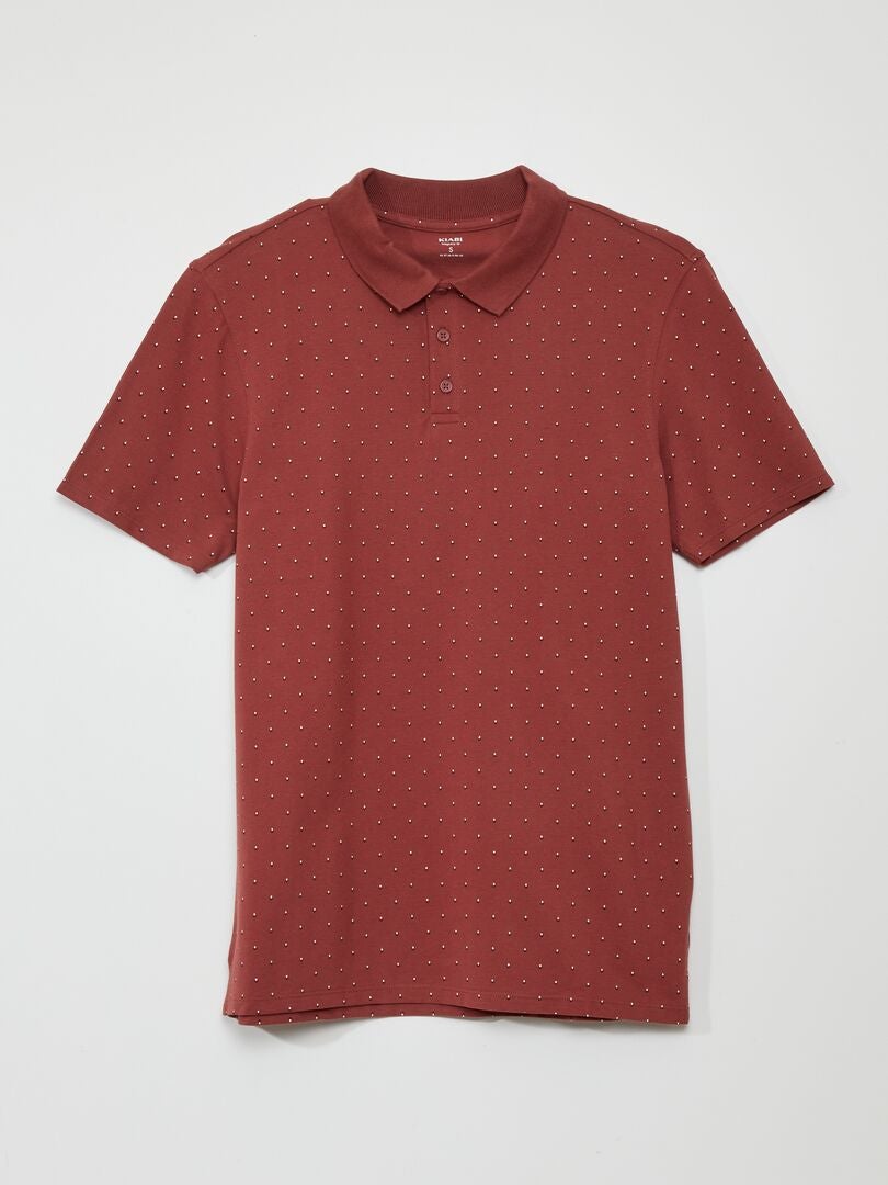Bedrukt katoenen piqué poloshirt - ROOD