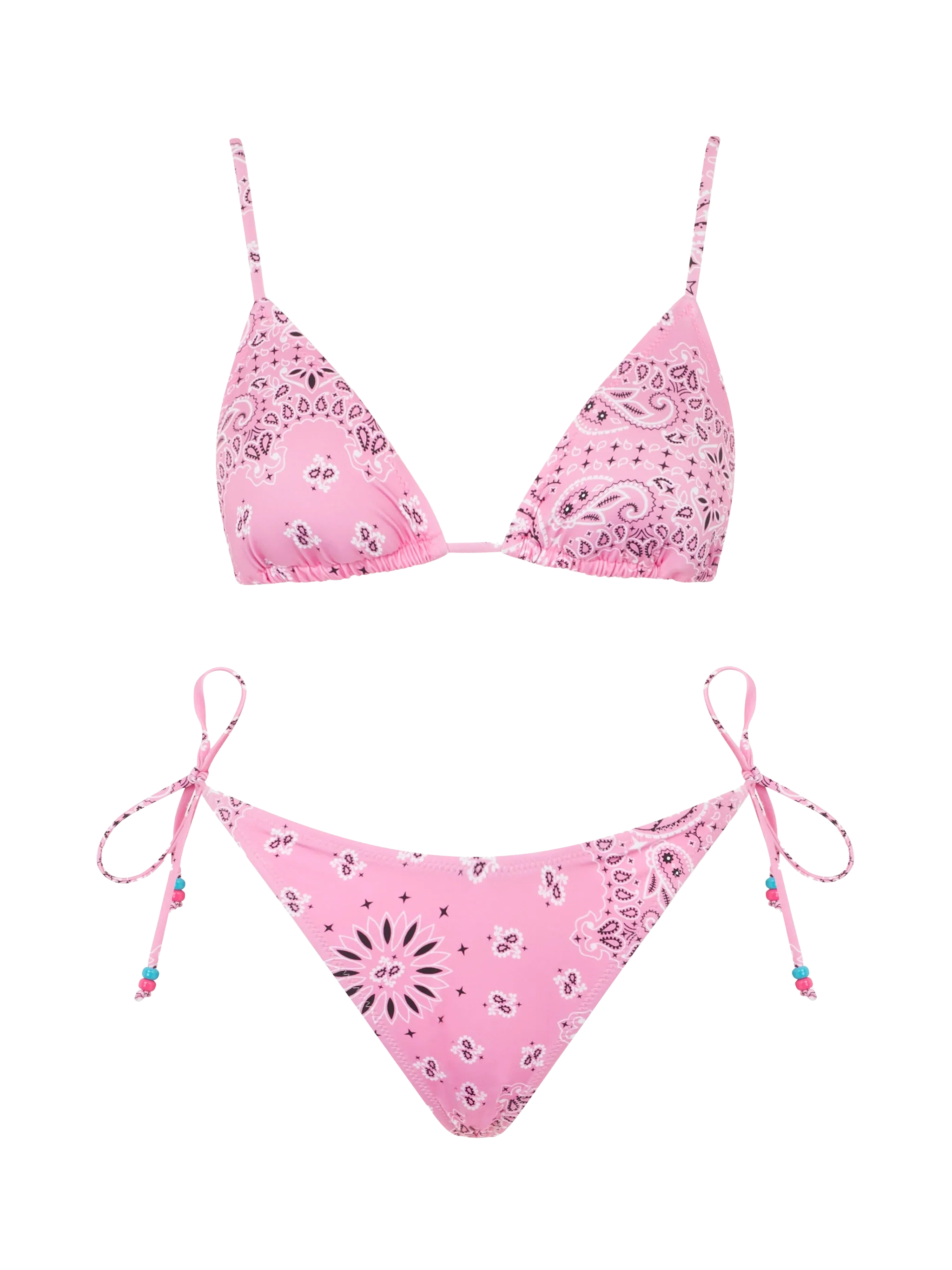 Dames driehoekbikini met bandana-print