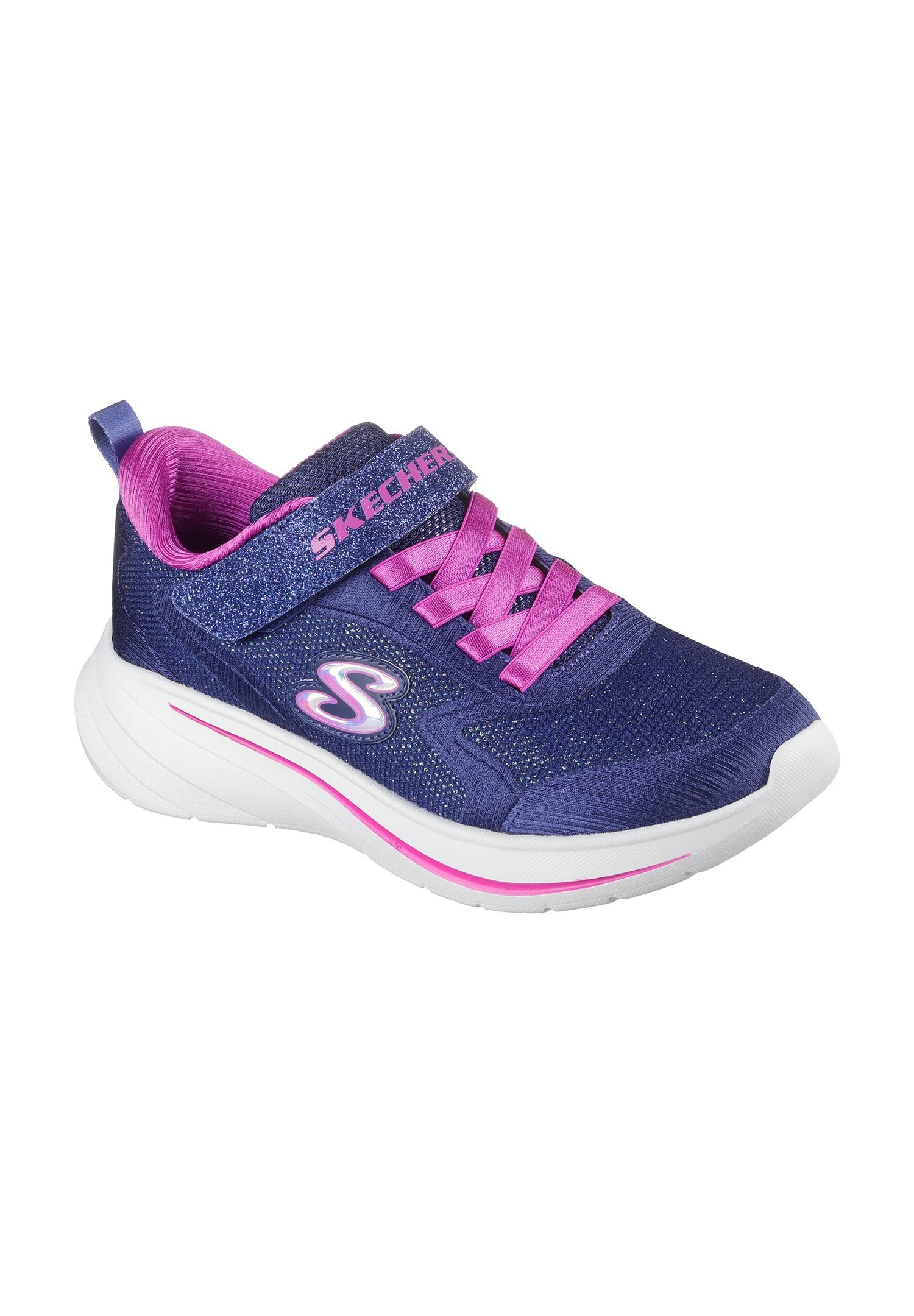 Skechers WAVE - Sneakers - marineblauwe glitter mesh/afwerking