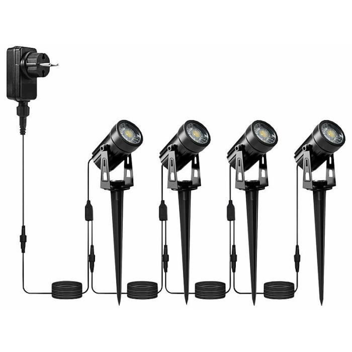 Foco LED COB para exteriores Luminea - Negro - Blanco cálido - 850 lm - 12 W