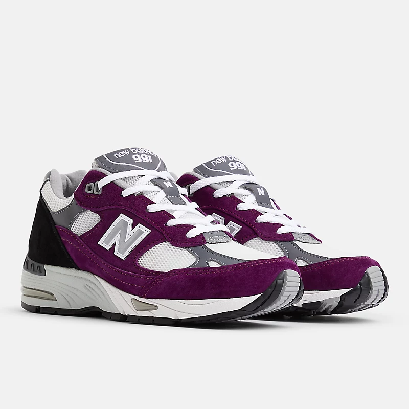 Damskie buty MADE in UK 991v1 Bright Renaissance - Sok winogronowy ze stopem i czarnym