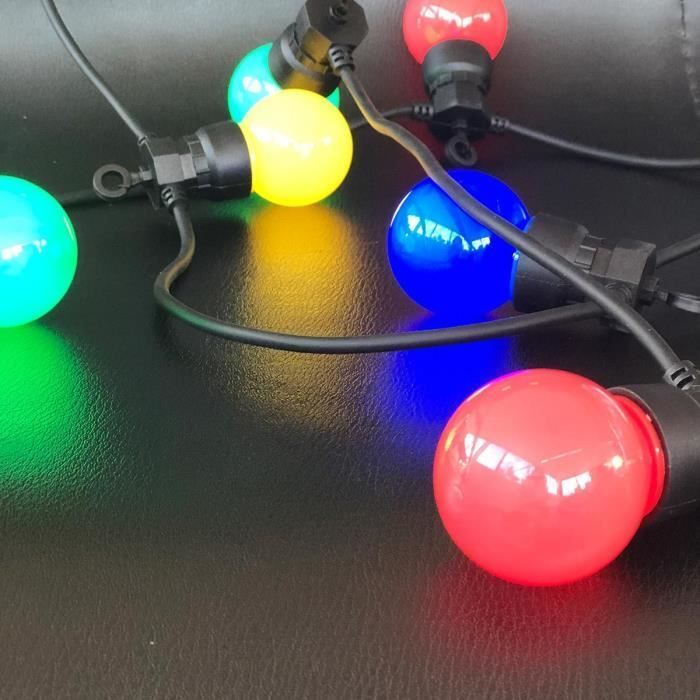 Guirnalda de luces LED para fiestas y estilo bistró - LUMISKY - Multicolor - 10 bombillas - 6,5 m