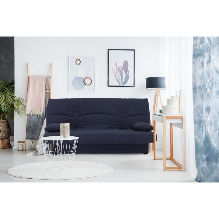 3-seater click-clack sofa bed - Dark Blue Fabric - W 190 x D 92 cm - DREAM - Contemporary Style