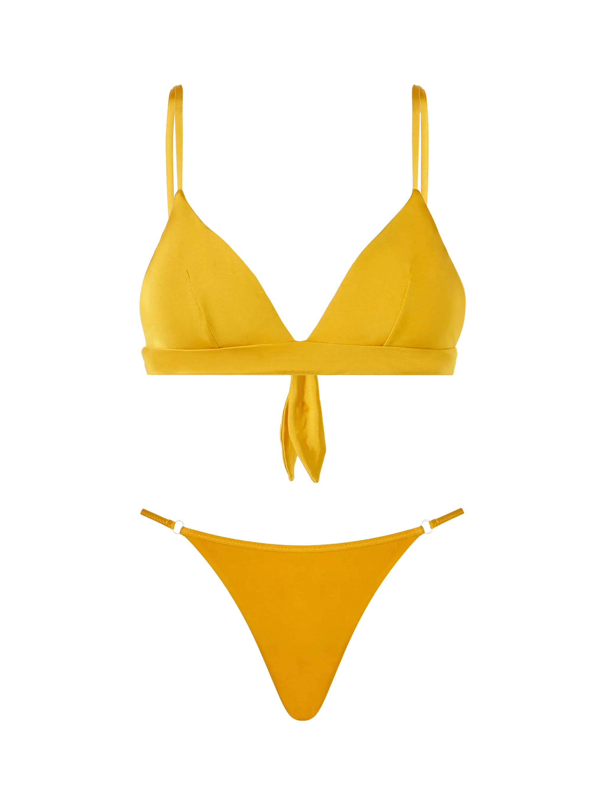 Lucile Jodene damesbikini in okergele driehoekige uitvoering