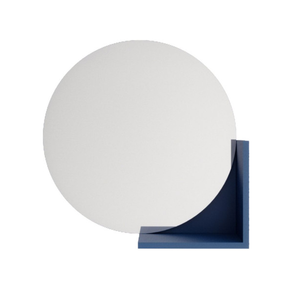 Okrągłe Granatowe Lustro z półką Lucija / średnica 60 cm