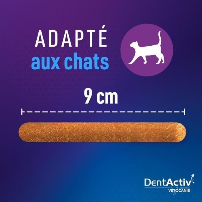 DentActiv - 10 barritas - VETOCANIS - Higiene bucal de res para gatos