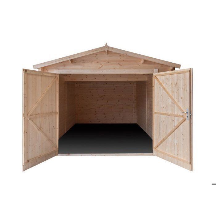 Garage en bois, ep 28mm, surface utile 17.42m², INT013
