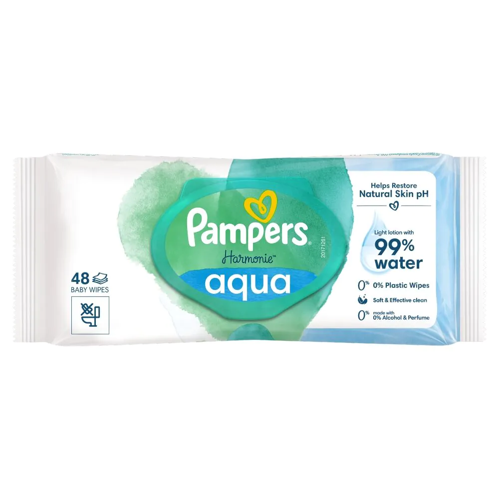 Pampers Aqua Pure Harmonie Chusteczki Pielęgnacyjne Plastic Free