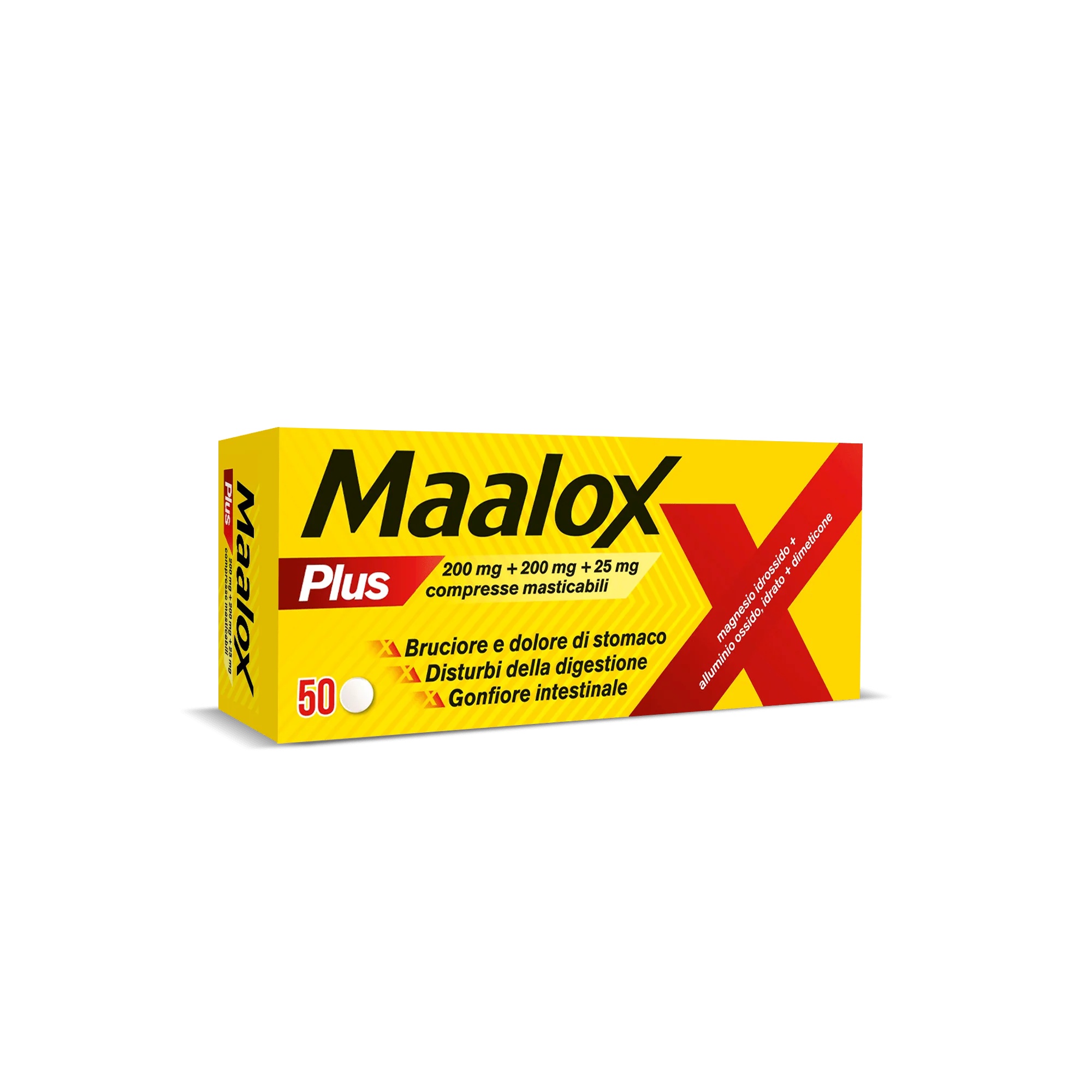 MAALOX Maalox Plus 50 comprimés à croquer Antiacide contre les gonflements