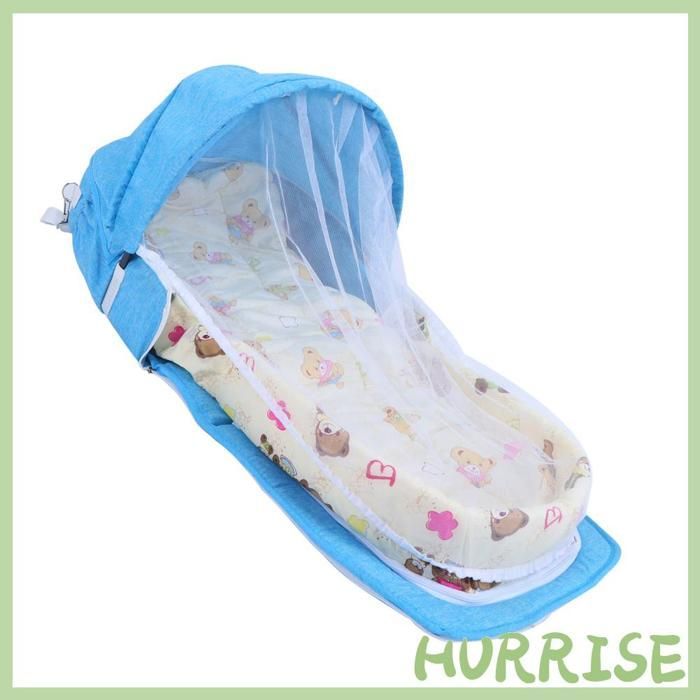 Garosa Tragbares mobiles Babybett, multifunktionales Moskitonetz-Babybett, faltbares tragbares Babybett mit Bettdekoration, Blau