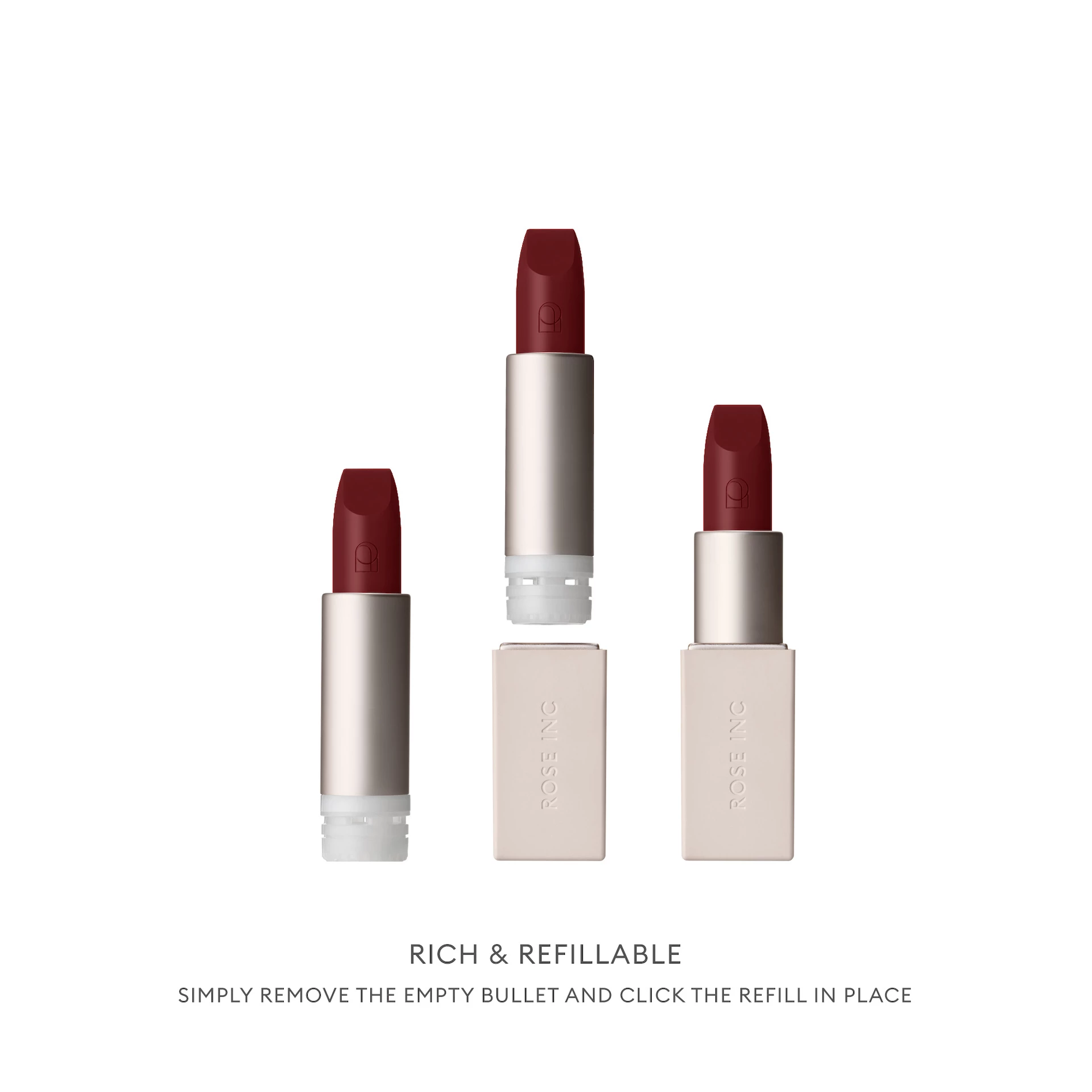 Ruj Satinat, Refill Rich, Reîncărcabil - Rose Inc