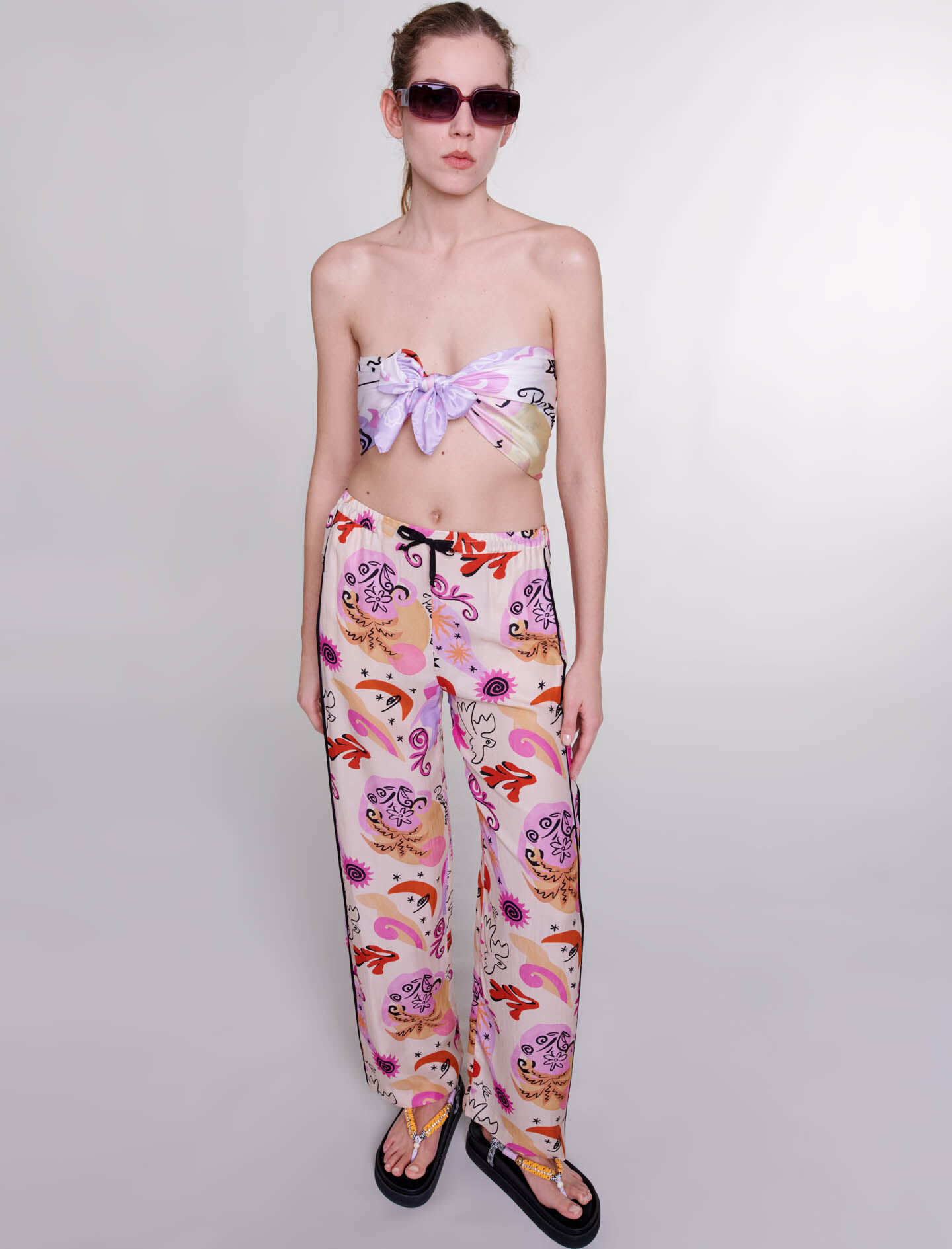 Pantaloni de mătase - Imprimé paradisio