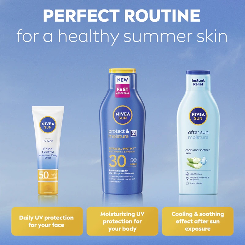 NIVEA SUN Protect & Moisture drėkinamasis apsauginis losjonas nuo saulės su SPF 30