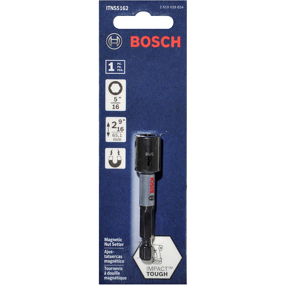 BOSCH Magnetischer Steckschlüssel 5/16 Zoll x 65 mm – Schlagfest